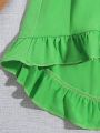 SHEIN Kids CHARMNG St. Patrick's Day Lucky Clover Outfit For Young Girls