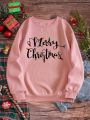 Christmas Print Thermal Lined Sweatshirt