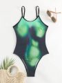 SHEIN Swim BAE Tie-Dye One-Piece Swimsuit