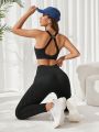 SHEIN Daily&Casual Women'S Back Support Multiple Straps Fitness Sports Bra