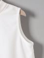 SHEIN Kids FANZEY Girls' Stand Collar Asymmetrically Spliced Flower Pattern Ruffle Sleeve Shirt