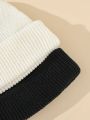 2pcs Plain Simple Knit Melon Cap