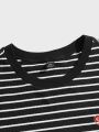 Manfinity Men Striped Heart Print Tee