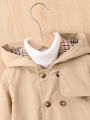 Baby Boy 1pc Double Breasted Hooded Trench Coat
