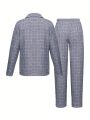 Teen Boy 1pc Plaid Lapel Collar Blazer & 1pc Suit Pants & 1pc Bow Without Shirt