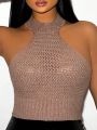 SHEIN SXY Women's Halter Knitted Top