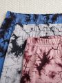 SHEIN Kids EVRYDAY Tween Girls Tie Dye Combination Of Casual Leggings And Long Pants 3pcs/Set