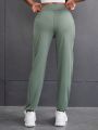 SHEIN Daily&Casual Women's Wide Waistband Jogging Pants With Phone Pocket And Elastic Cuffs