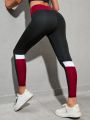 Yoga Basic Tri-Panel Yoga Leggings M-shaped Seam Booty Sculpt Tummy Control Gym Tights With Wide Waistband