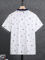 Teen Boy's Seagull Print Short Sleeve Polo Shirt