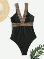 SHEIN DD+ Women's Hollow Out Back One Piece Swimsuit