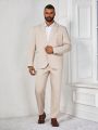 Manfinity Men'S Plus Size Solid Color Suit Set