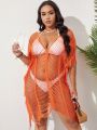 SHEIN Swim BAE Plus Open Stitch Cover Up Without Bikini Set