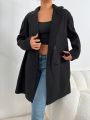 SHEIN Essnce Ladies' Single-breasted Solid Color Coat