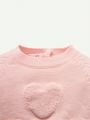 Cozy Cub Baby Girl Raglan Sleeve Heart Pattern Sweater