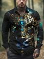 Manfinity LEGND Men's Plus Size Cheetah Pattern Fashion Shirt