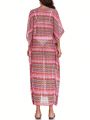 SHEIN Swim BohoFeel Women's Bohemian Style Pattern Printed Long Shawl Cape