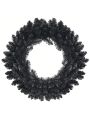 Costway 24inch Pre-lit Christmas Halloween Wreath Black w/ 35 Purple LED Lights