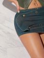 Robbin Girl Women's Slim Fit Mini Denim Skirt