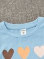 SHEIN Young Girl Heart Print Tee