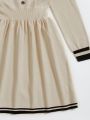 Girls' Contrast Color Sweater Dress, For Older Girls