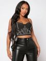 SHEIN SXY Women'S Cami Top With Rhinestone Decoration