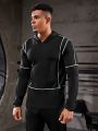 Men'S Hoodie With Visible Lines For Sports