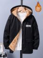 SHEIN Kids EVRYDAY Boys' Thickening Fleece Lined Jacket Coat