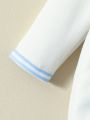 SHEIN Infant White Necktie Embroidery Sleepwear