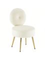 Fumahaus Velvet Makeup Vanity Chair with Back Upholstered Foot Stool Ottoman