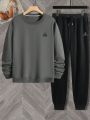 Manfinity Men's Plus Size Round Neck Sweatshirt Set