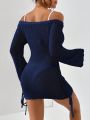 SHEIN Essnce Off-the-shoulder Cover Up Dress Does Not Include Bikini