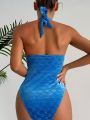 Sexy Women's One Piece Swimsuit With Halter Neck Strap