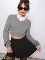 Luxe Solid V-Neck Cropped Sweater