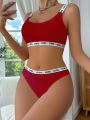 Letter Tape Lingerie Set