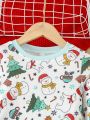 Young Girl Christmas Print PJ Set