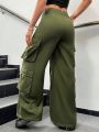 SHEIN Coolane Flap Pocket Side Stripe Cargo Pants