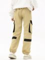 SHEIN Kids HYPEME Girl'S Utility Pocket Long Pants