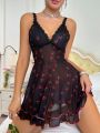 Women's Cherry Printed Cami Sleep Dress