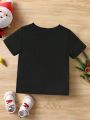 Infant Girls' Christmas Printed Short Sleeve Top