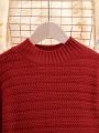 SHEIN Kids Nujoom Young Girls Mock Neck Drop Shoulder Sweater