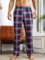 Men'S Plaid Elastic Waist Home Wear Bottoms