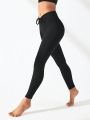 SHEIN Leisure Drawstring Waist Sports Leggings