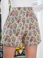 SHEIN Frenchy Button Decor Jacquard Wrapped Skort