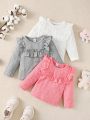 Baby Girl 3pcs Ruffle Trim Tee