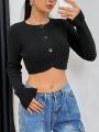 Women's Single Breasted Cropped Cardigan