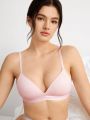 SHEIN Leisure Letter Jacquard Braided Band Bra