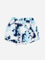 SHEIN Swim Vcay Random Floral Print Tie Front Bikini Shorts