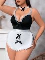 Plus Size Women's Lace Splicing Sexy Costumes 3pcs Set