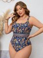 SHEIN Swim BohoFeel Plus Size One-Piece Swimsuit With Floral Print